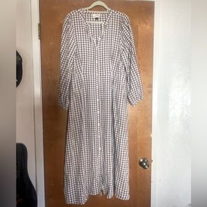 Gingham button dress size L